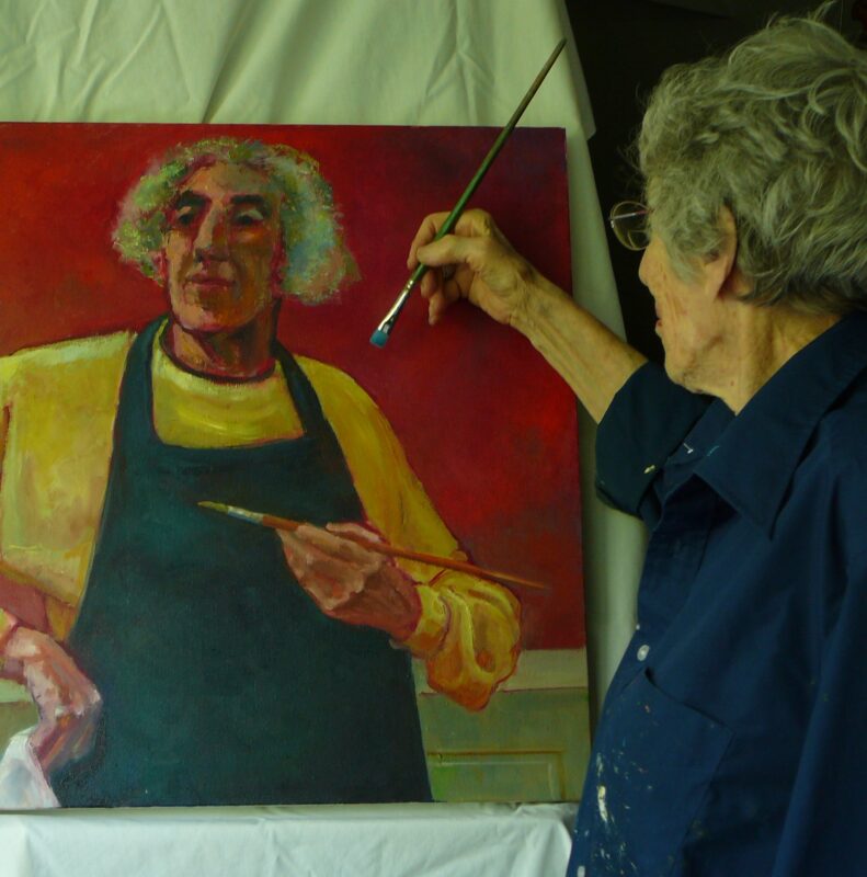 Peggy Lipschutz at her easel